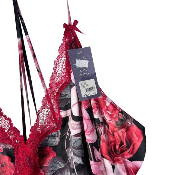 Cacique Floral Lace Trim Chemise Babydoll 26/28 Plus Size Lingerie Sleepwear - Picture 6 of 9